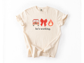 "He's Working" Firefighter Support Tee - Red Bow Edition
