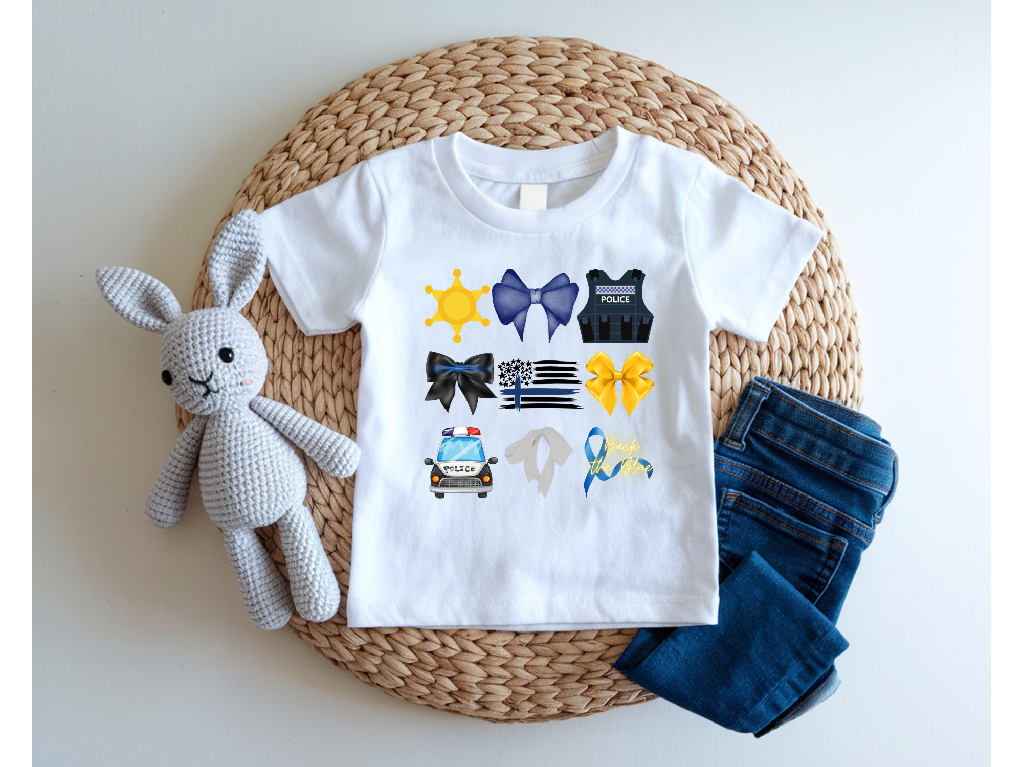 Police Bow Toddler Tee