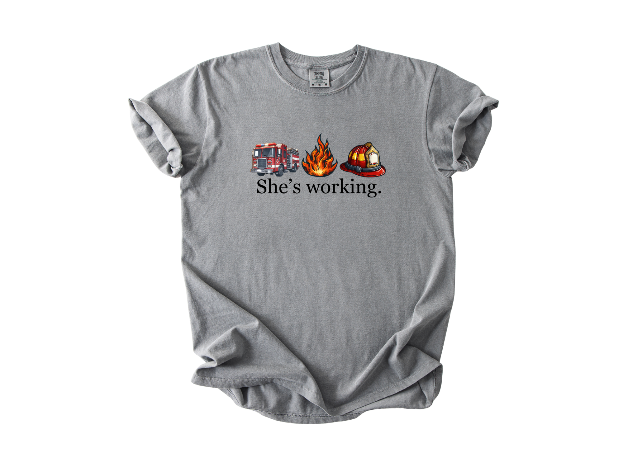 "She's Working" - Firefighter Unisex Tee