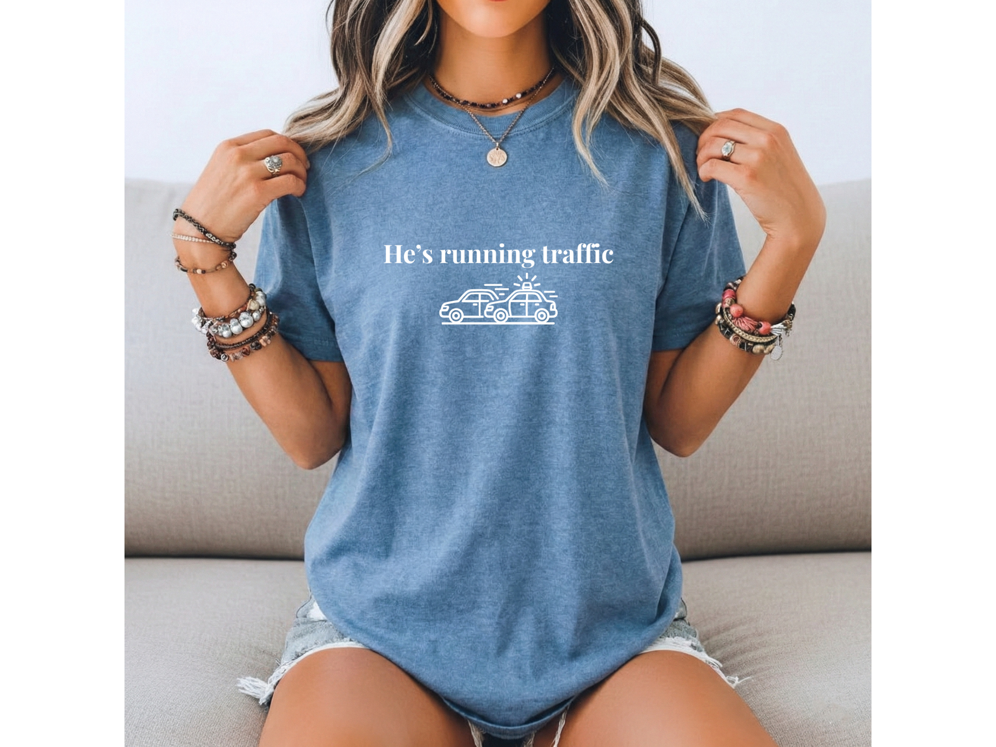 He's Running Traffic Tee