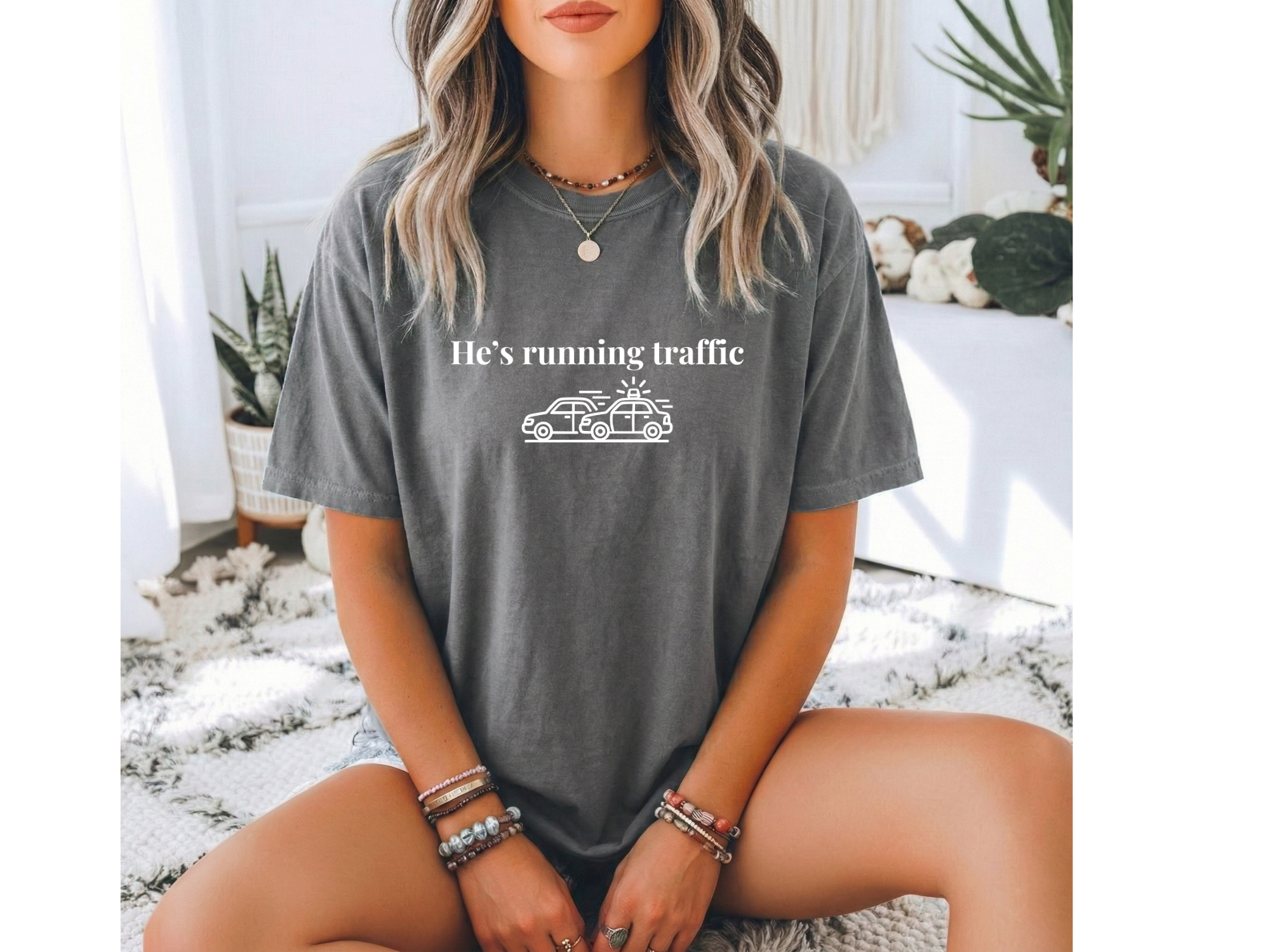 He's Running Traffic Tee