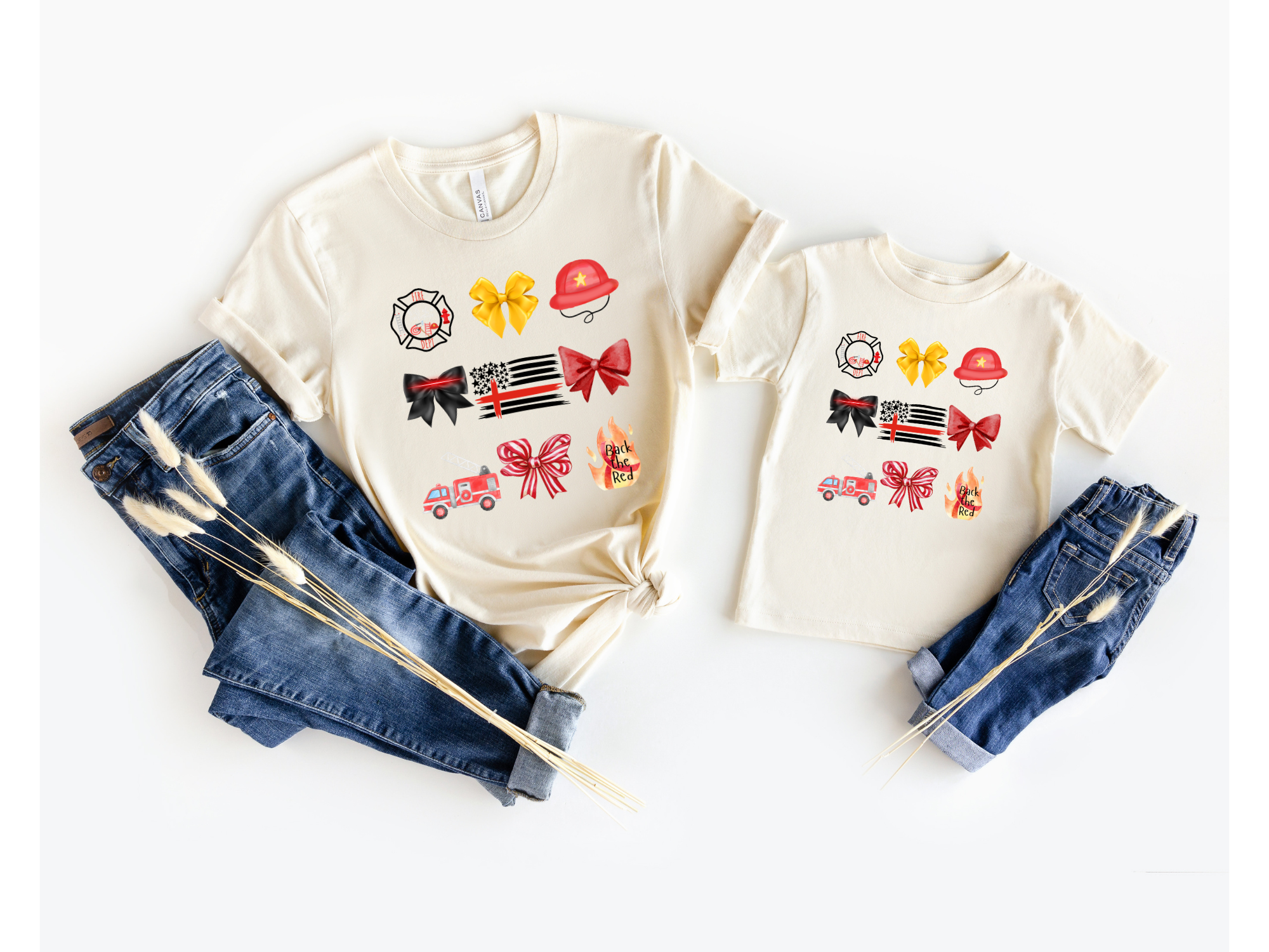Fire Bow Mommy + Me Tee Set